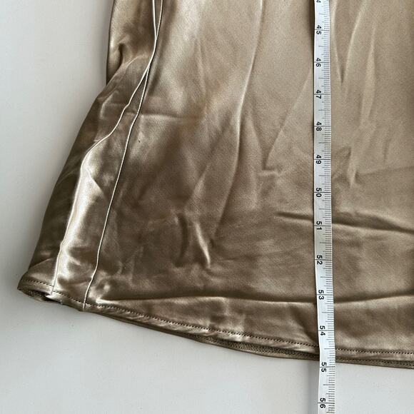 Scott McClintock VTG 90s USA Made Elegant‎ Satin Beige Nude Slip Long Dress 8 - Picture 9 of 11